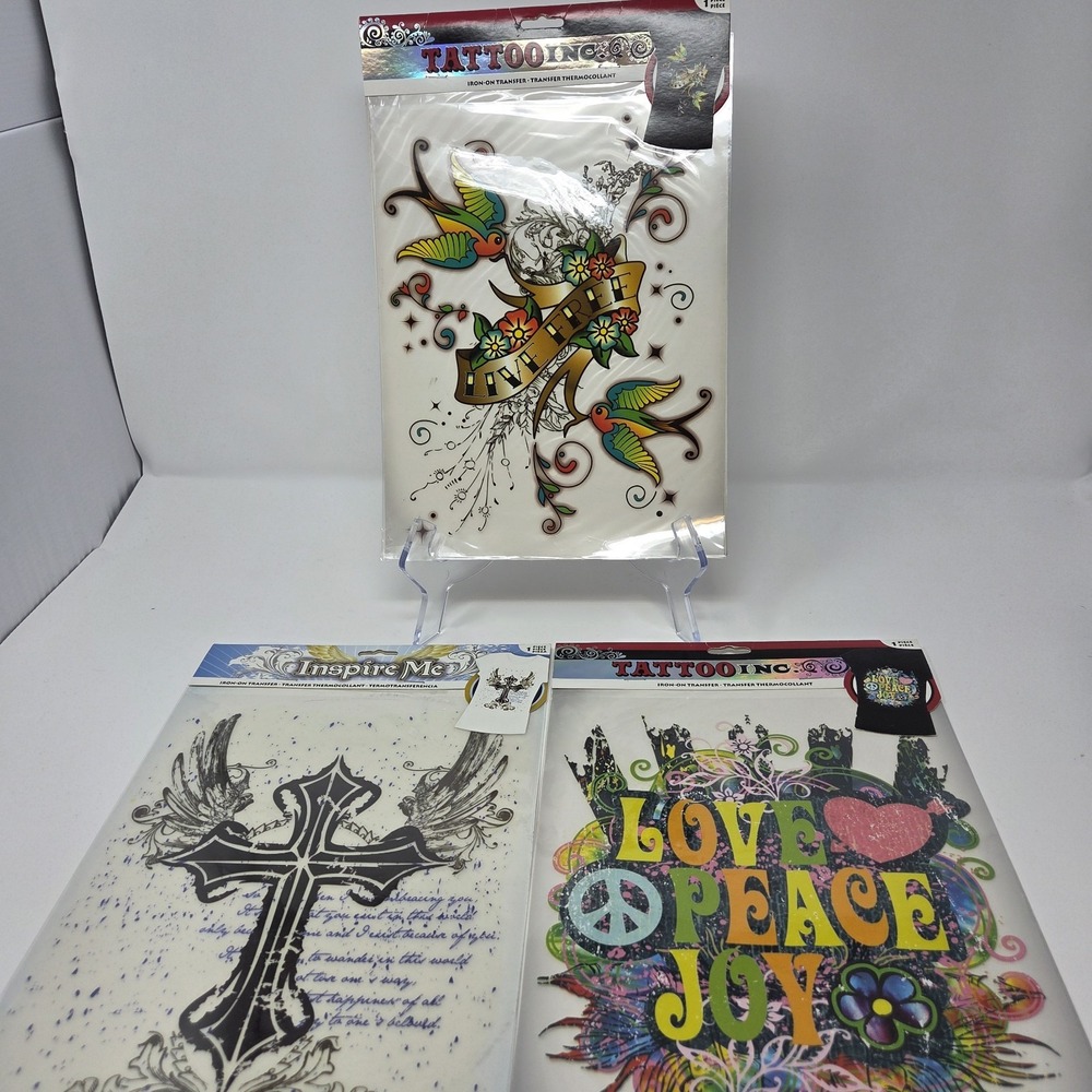Iron On Transfers For T-Shirts & Other Light‎ Color Fabrics Set Of 3 8x10"